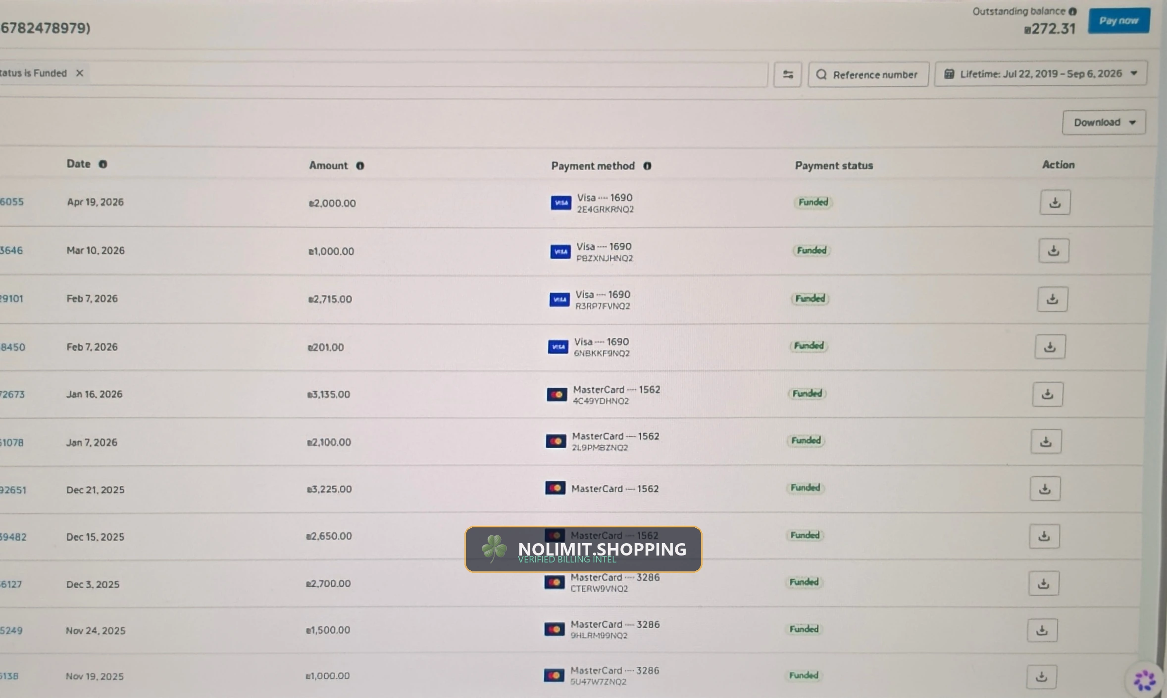 Meta Ads Automated Card Collection — €2,000 Threshold Settlement Invoices